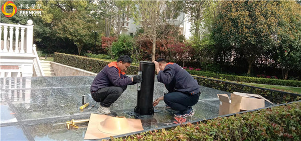 上海東郊花園別墅法國Focus懸掛壁爐安裝.jpg